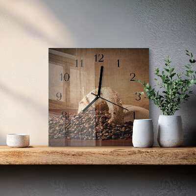Wanduhr aus glas Kaffee
