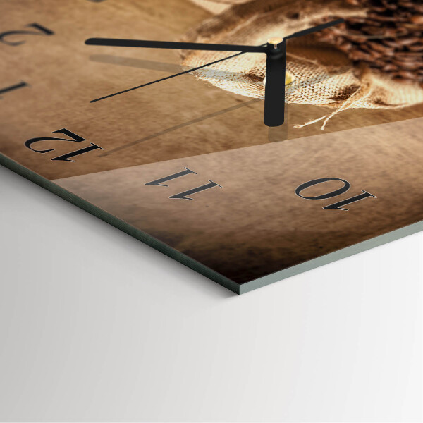Wanduhr aus glas Kaffee