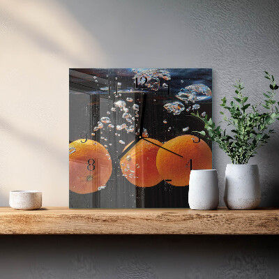 Wanduhr aus glas Orangen