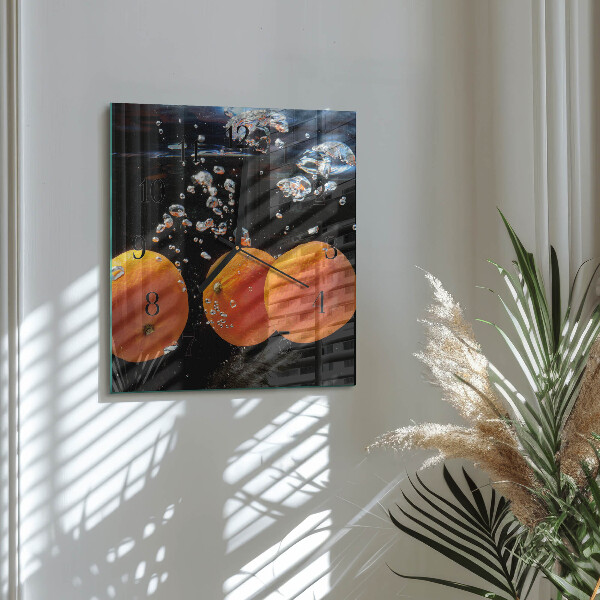Wanduhr aus glas Orangen