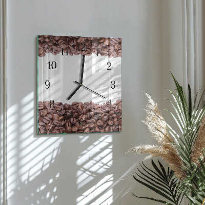Wanduhr aus glas Kaffeebohnen