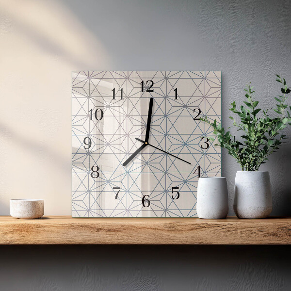 Wanduhr aus glas Geometrisches Muster