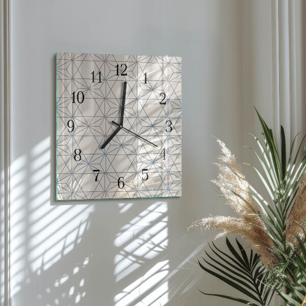 Wanduhr aus glas Geometrisches Muster