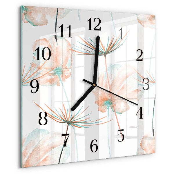 Wanduhr aus glas Löwenzahn