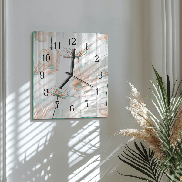 Wanduhr aus glas Löwenzahn