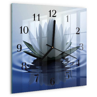 Wanduhr aus glas Seerose