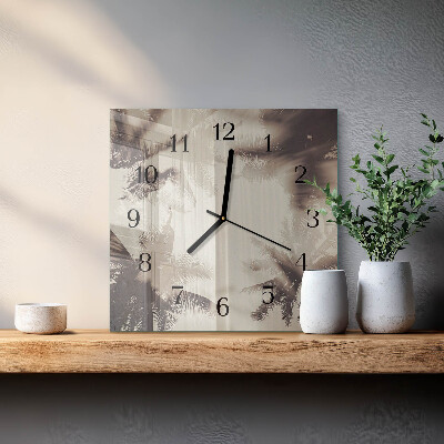 Wanduhr aus glas Palmen