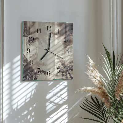 Wanduhr aus glas Palmen