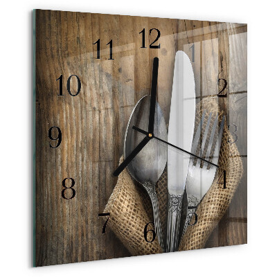 Wanduhr aus glas Besteck