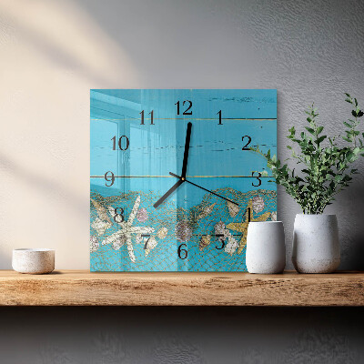Wanduhr aus glas Meeresschätze