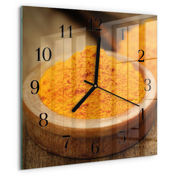 Wanduhr aus glas Kurkuma