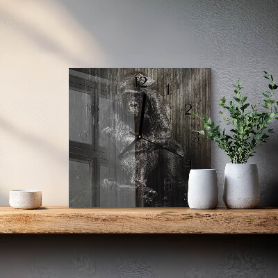 Wanduhr aus glas Gorilla
