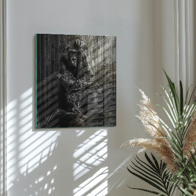 Wanduhr aus glas Gorilla