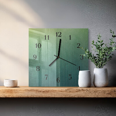 Wanduhr aus glas Grüner Farbverlauf