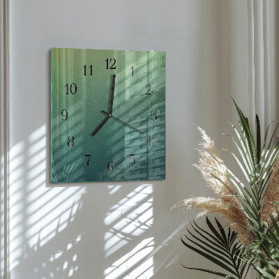 Wanduhr aus glas Grüner Farbverlauf