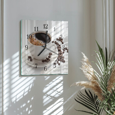 Wanduhr aus glas Tasse Kaffee