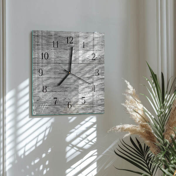 Wanduhr aus glas Graues Holz