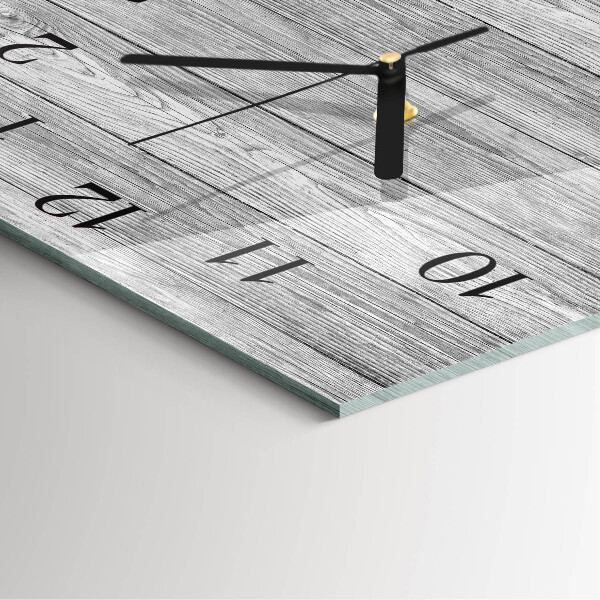 Wanduhr aus glas Graues Holz