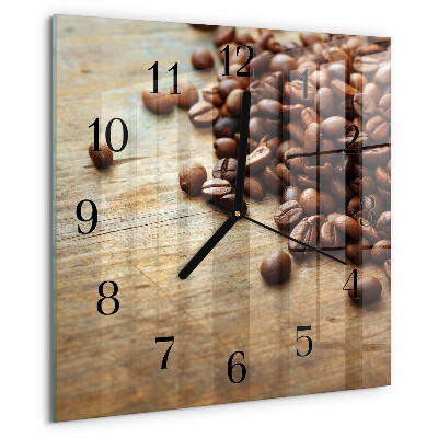 Wanduhr aus glas Kaffeebohnen