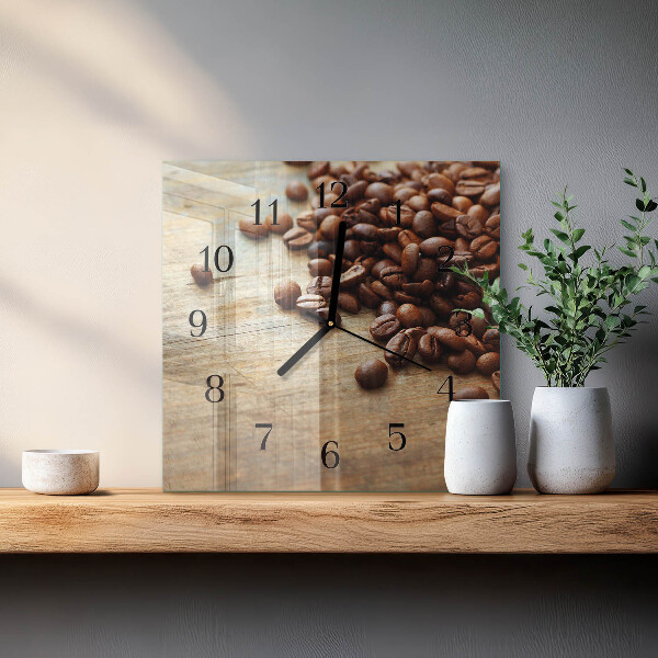 Wanduhr aus glas Kaffeebohnen