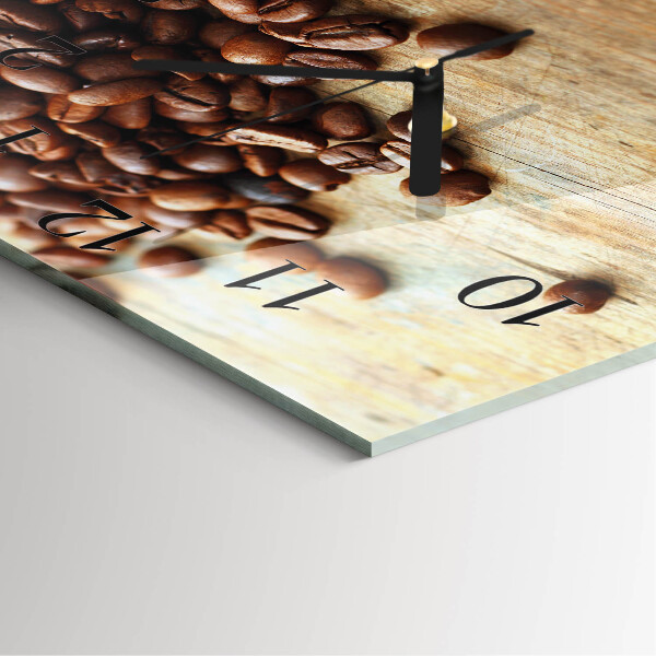 Wanduhr aus glas Kaffeebohnen