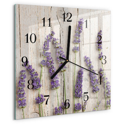 Wanduhr aus glas Lavendel