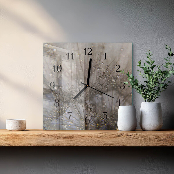 Wanduhr aus glas Tautropfen