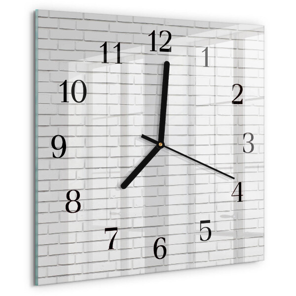 Wanduhr aus glas Ziegelmauer