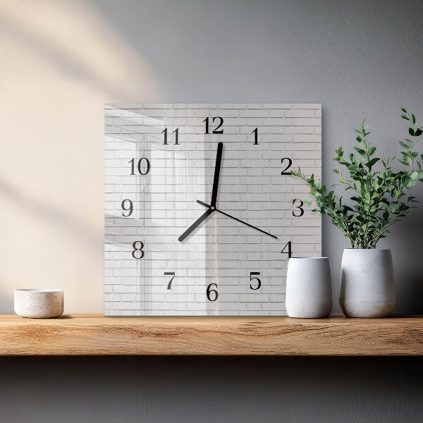 Wanduhr aus glas Ziegelmauer