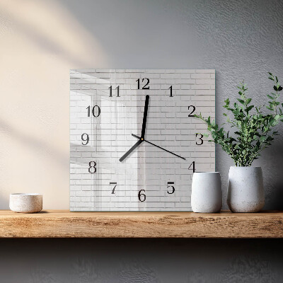 Wanduhr aus glas Ziegelmauer