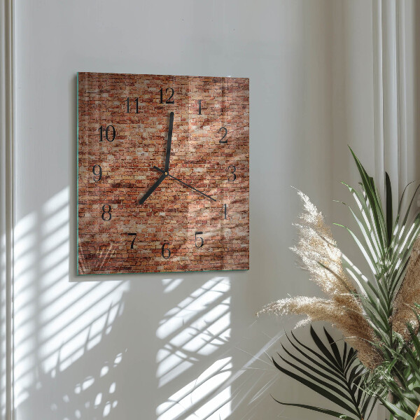 Wanduhr aus glas Ziegelmauer