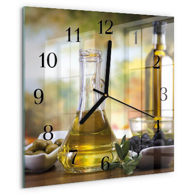 Wanduhr aus glas Olivenöl
