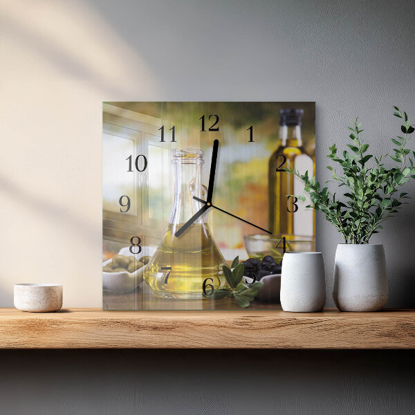 Wanduhr aus glas Olivenöl