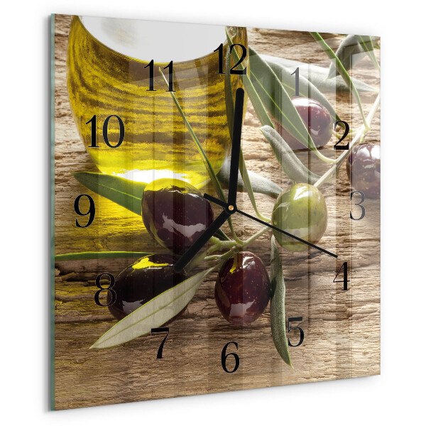 Wanduhr aus glas Olivenöl