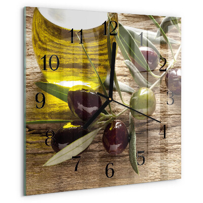 Wanduhr aus glas Olivenöl