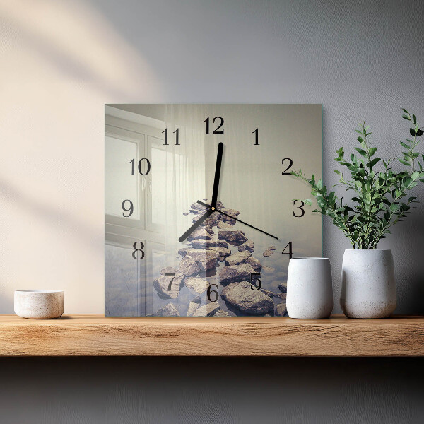Wanduhr aus glas Flussufer