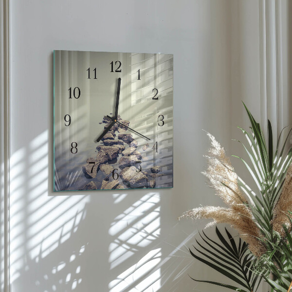 Wanduhr aus glas Flussufer