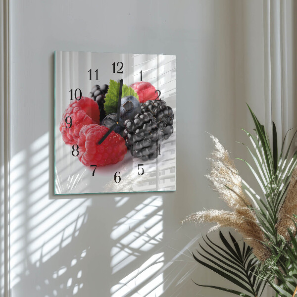 Wanduhr aus glas Beeren
