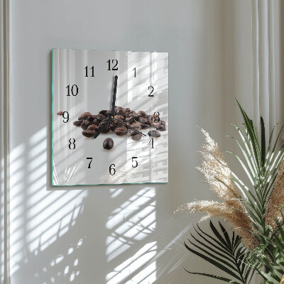 Wanduhr aus glas Kaffeebohnen