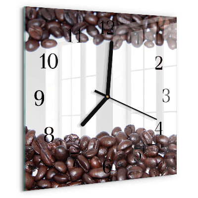 Wanduhr aus glas Kaffeebohnen