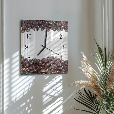 Wanduhr aus glas Kaffeebohnen