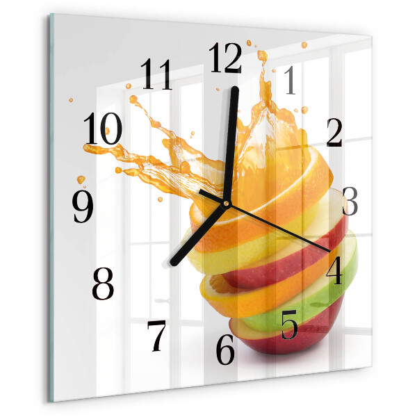 Wanduhr aus glas Obst