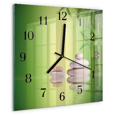 Wanduhr aus glas Zen-Steine