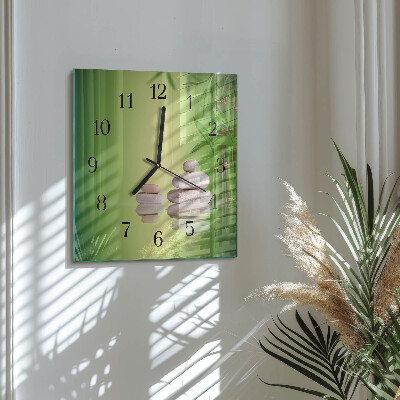 Wanduhr aus glas Zen-Steine