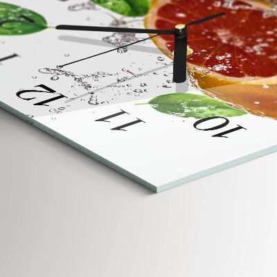 Wanduhr aus glas Grapefruit