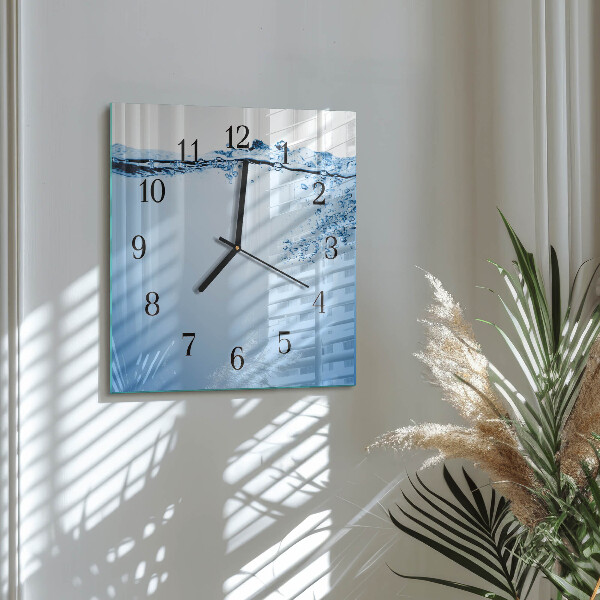 Wanduhr aus glas Wasser