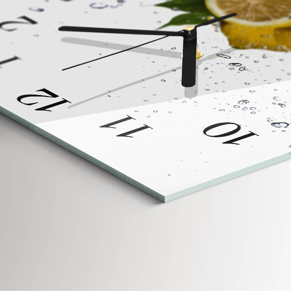 Wanduhr aus glas Zitronen