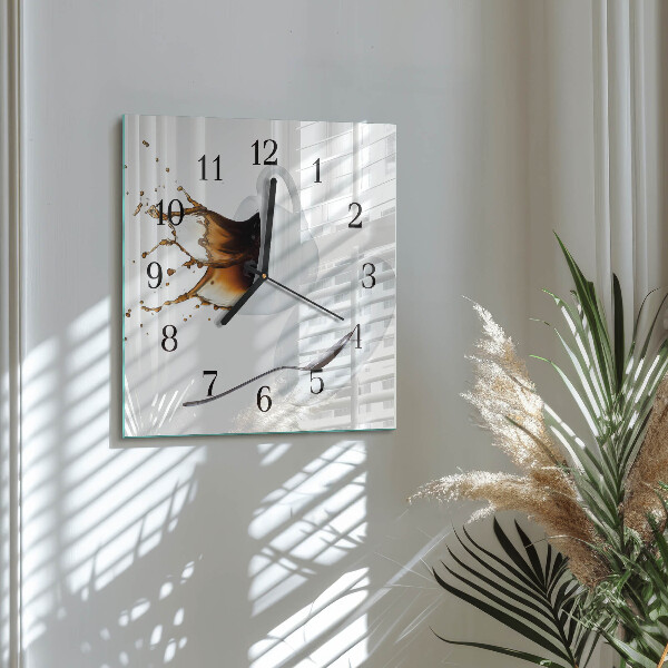 Wanduhr aus glas Tasse Kaffee