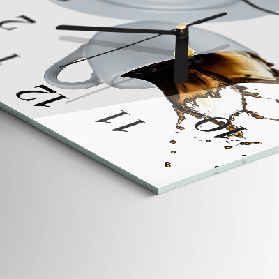 Wanduhr aus glas Tasse Kaffee