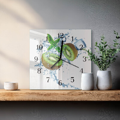 Wanduhr aus glas Kiwi